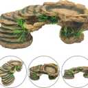 Hamiledyi Turtle Basking Platform Rock Reptile Resting Terrace Resin Bearded Dragons Climbing Ledge Tortoise Ramp Hideout for Tortoise Leopard Gecko Lizards Snake Chameleons