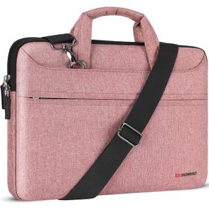 DOMISO 14 inch Laptop Messenger Shoulder Bag Tote Bag for Women for Men,Business Travel Work Computer Bag Chromebook Case Briefcase,Compatible with 15 inch MacBook Air/Pro,14 inch HP Dell ASUS,Pink