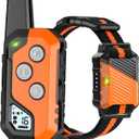 Shock Collar for Dogs, IP67 Waterproof Dog Training Collar with Remote, 3 Training Modes with Beep, Vibration, and Safe Static, Rechargeable E Collar for Large Medium (1 Pack, Orange)