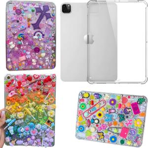 stino 5 Pack Junk Case for iPad 7th 8th 9th 10th 11th Gen Pro Air 4 5 6 7, DIY Decorative Clear Crystal Transparent Cases for Custom Design (for Ipad Pro 1 2 3 4 （11“）)