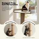 Cat Window Perch with Thick Sisal Scratching Post, Cats Hammock for Window with 3 Upgrade Suction Cups, 55" Adjustable Tall Cat Scratching Post with Large Perch, Cats Window Bed with Fluffy Cushion