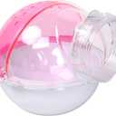 Small Animal Bath House, Pet Toy Acrylic Hamster Bathroom Cage Toilet Bathtub Sand Bath Container Removable, Suitable for Chinchilla Syrian Hamster Gerbil (Pink)