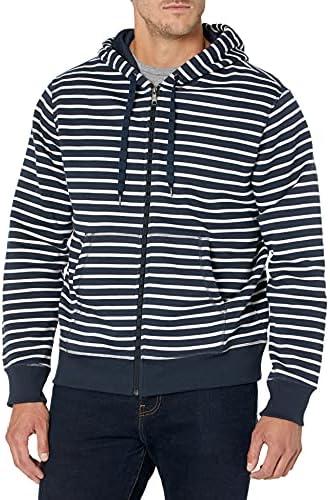 Amazon.com: Amazon Essentials Men's Full-Zip Fleece Hoodie (Available in Big & Tall), Navy White Stripe, Large : Clothing, Shoes & Jewelry
