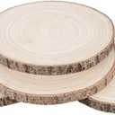 Maputune 4 Pcs 10-11 inches Large Unfinished Wood Slices for Centerpieces, Natural Rustic Wooden Plate for DIY Craft, Round Wood Chips for Table Signage Painting Wedding Party Christmas Decor