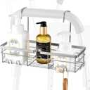 DELLAN Hanging Shower Caddy, Shower Rack with Hooks for Shower & Bath Chair, Bathroom Shower Basket for Elderly, Pregnant, Handicap, Patient (12"L4.5"W8"H, Silver)