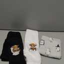 3 Pcs Bathroom Towels, Black, White, Grey