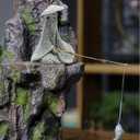 DUZFOREI 1 pCS Mini Sitting Fishing Figurines Sandstone Vintage Ornament Japanese Decor for Fish Tank Pot Garden Home Aquarium Mini Fisherman Statue Asian Zen Decorations