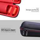LTGEM Case Compatible with JBL Flip 7/5 / 6 / Grip Waterproof Portable Bluetooth Speaker, Office Hard Travel Carrying Storage Bag - Black+Red(Case Only)