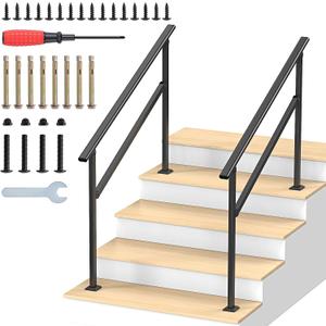 2PCS Hand Rails for Outdoor Steps 2-5 Steps Wrought Iron Handrails