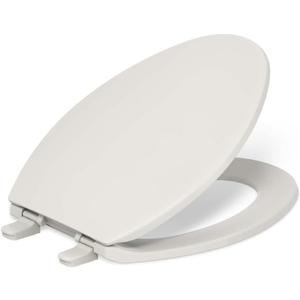 KOHLER K-4774-47 Brevia Elongated Toilet Seatwith Quick-Release Hinges and Quick-Attach Hardware for Easy Clean in Almond