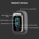 Vibeat Fingertip Pulse Oximeter, Blood Oxygen Saturation Monitor, Finger O2 Sensor with Pulse Rate, Batteries and Lanyard Included, Black