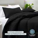 Bare Home Comforter Set - Queen Size - Ultra-Soft - Goose Down Alternative - Premium 1800 Series - All Season Warmth (Queen, Black)