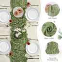 6 Pack Sage Green Cheesecloth Table Runner 10FT Long Easter Spring Boho Gauze Table Runner Rustic Sheer Runner for Spring Wedding Bridal Baby Shower Birthday Party Table Decor Easter Decorations