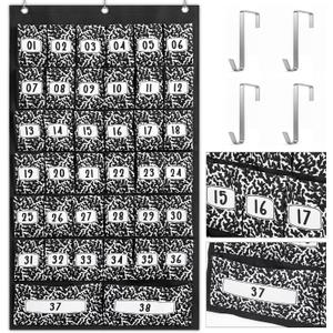 Colarr 38 Composition Pocket Chart for Classroom with Number, Oxford Fabric