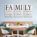 GUBIYU Home Family Wall Decor, Set of 3 Inspirational Canvas Prints Black and White Framed Canvas Art Paintings Wood Wall Decoration for Dining Room Bedroom Living Room 12"x16"