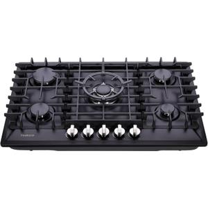 30 Inch Gas Cooktop, Built-in 5 Burners Stainless Steel Gas Stovetop Propane/Natural Gas Convertible Stove Top Dual Fuel Gas Hob (Black)