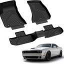 LASFIT Floor Mats 2015-2023 for Dodge Challenger RWD(Not for AWD), All Weather TPE Custom Fit Car Mats Floor Liners 1st & 2nd Row, Black