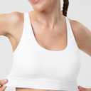 Racerback Sports Bras for Women High Support Adjustable Straps Molded Cup Workout Fitness Running Gym Bra (White, L)
