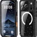 YOGRE for iPhone 17 Pro Case Waterproof, Built-in Screen Protector Protector Cover Compatible with MagSafe[Full Body Shockproof][IP68 Waterproof][Dustproof]for iPhone 17 Pro Case 6.3 inch Black/Clear