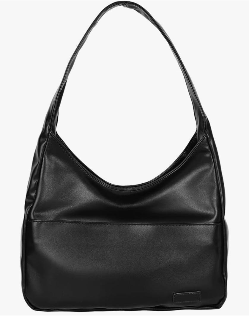 Women Tote Handbags Chic Vegan Leather Tote Bag Purse Stylish Casual Trendy Large Soft Shoulder Bag, Blac