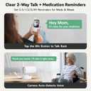 Elderly Monitor with Camera and Audio, 2-Way Talk Room Monitors for Elderly, Call Button, Med Reminder, Temp Monitoring, Night Vision, Pan-Tilt-Zoom Video Monitor for Elderly Care & Caregivers/No WiFi