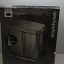 simplehuman 58 Liter / 15.3 Gallon Rectangular Dual Compartment Recycling Kitchen StepTrash Can with Soft-Close Lid, Brushed Stainless Steel with Black Plastic Lid