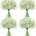 30 Pcs Babys Breath Artificial Flowers, 21" Long Stem Baby Breath Flowers Artificial Bulk, Faux Babies Breath Gypsophila Real Touch White Fake Flowers for Wedding Party Home Garden Decoration