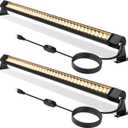 Pro-Grade 54W LED Wall Washer Light Bar 2700K Warm White 6480LM, 40 Inch IP67 Waterproof Outdoor Wall Washer Lights with ON/Off Switch for Landscape & Building (2 Pack)