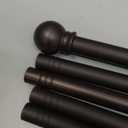 Curtain Rods for windows 28-78 inch, 5/8 inch Decorative Brown Splicing Heavy Duty Metal Curtain Rod set with Brackets
