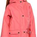 SOLOCOTE Kids Rain Jacket Hooded Lined Rubber RainCoats for Girls Boys Waterproof Windproof Size 5-14Y (9-10 Years, A-coral Red)