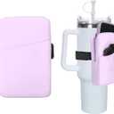 PATIKIL Silicone Water Bottle Pouch, Waterproof Drinking Tumbler Pouch with Pocket and Strap for Gym Outdoor Sports (Purple)