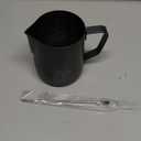 CAMKYDE Stainless Steel Milk Frothing Pitcher 12 oz, Espresso Steaming Pitcher with Decorating Pen for Espresso Machines, Cappuccino, Latte Art (Matte Black)