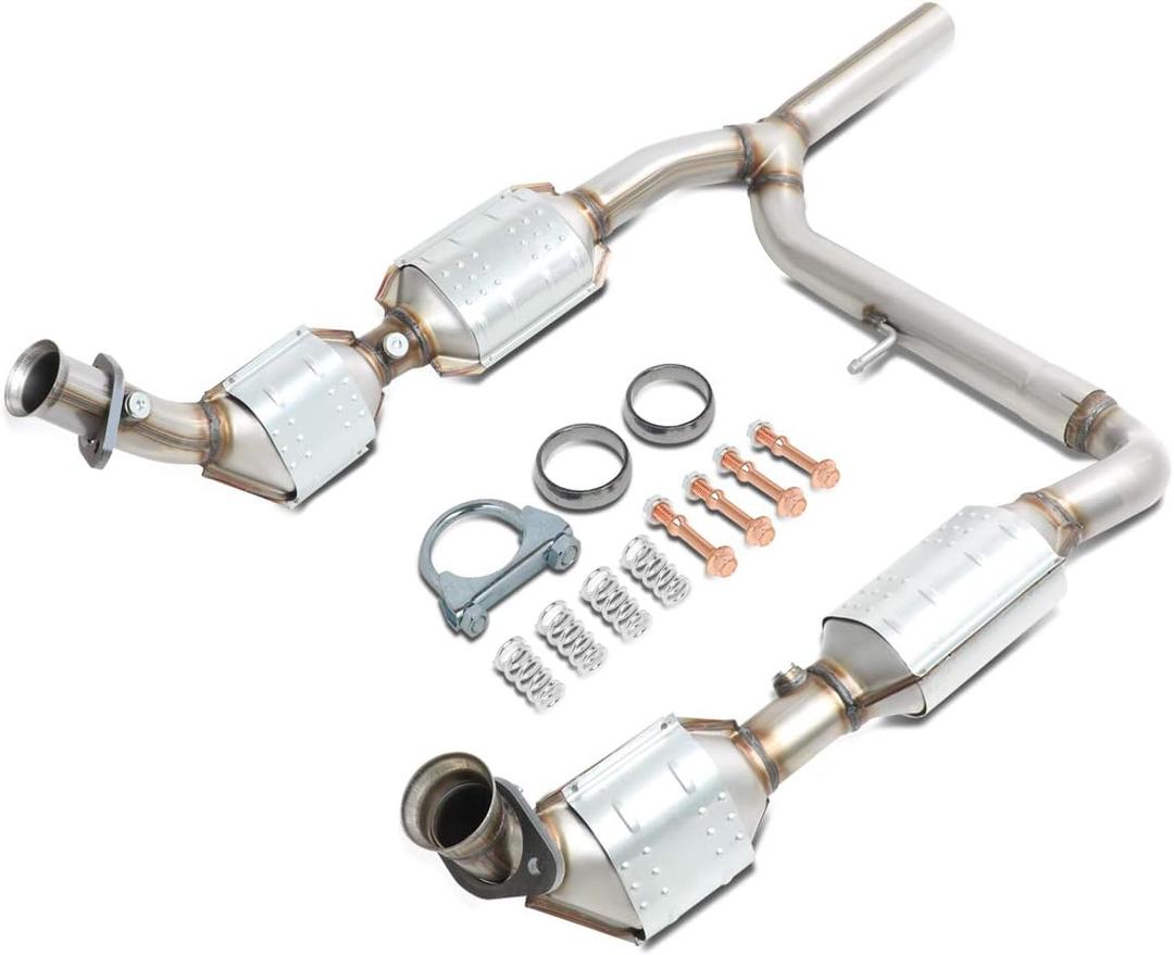 DNA MOTORING Factory Style Catalytic Converter Exhaust Y-Pipe Replacement Compatible with 04-06 F150 / 2006 Mark LT 5.4 4WD Only, OEM-CONV-026