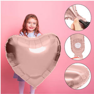 Seematn 18 Pcs 32 Inch Large Heart Balloons Valentine's Day Foil Balloons Love Romantic Air Balloon for Anniversary Decorations for Valentine's Day Propose Engagement Wedding Birthday (Rose Gold)