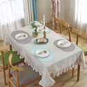 Silicone Placemats, Oval Placemats for Dining Table, Placemats Set of 4, Non-Slip Waterproof Heat Resistant Table Mat, Outdoor Placemat for Patio Table (Light Blue-Oval)