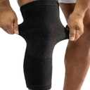 Bamboo Knee Sleeves, 2-Pack Knee Compression Sleeve Women Men Elastic Warm Slip-on Recovery Knee Brace for Arthritis Knee Pain (X-Large, Black)