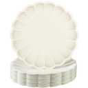 60 Pcs Large Scalloped Paper Plates 9.5 Inch Shell Edge Disposable Dinner Plates for Birthday Wedding Baby Shower Party Decorations (Cream Color)