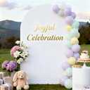 White Arch Backdrop Cover 7.2FT Fitted Polyester Arch Covers Stretchy Backdrop for Wedding Birthday Party Decoration Baby Shower Banquet Ceremony