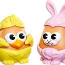 Potato Head Bunny & Chick Tots with 12 Mix and Match Pieces, Two 3-Inch Potato Bodies with 10 Accessories, Preschool Toys for Girls and Boys 2+ Easter Basket Stuffers