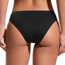 CRZ YOGA Low Waisted Bikini Bottom for Women - Cheeky Basic Bathing Swimsuit Swim Briefs (Black, M)