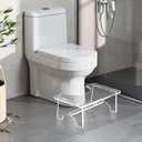 Acrylic Toilet Stool for Adults, 15.7in Heavy Duty Non-Slip Squat Potty Step Stool, Adults Poop Squatting Stool for Bathroom, Clear Toilet Foot Feet Stools for Men & Women