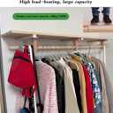 Mounted Closet Systems with Shelves, Closet Organizer System with Hanging Rods, Wall Mount Bedroom Wardrobe Walk-in Closet, Solid Wood Garment Rack (150cm/59in)