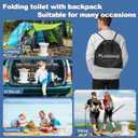 Upgraded Retractable Portable Toilet with Cushion, Adjustable Height Camping Toilets with Lid for Adults and Kids, Compact Portable Potty for Camping, Car, Travel, Boat, Tent and Emergency Use