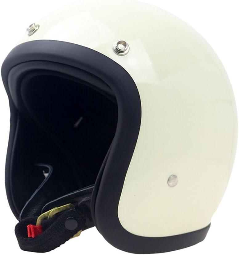 GJH Open Face Motorcycle Helmet Jet Cafe Recer 500TX Style Unisex Helmet 3/ 4 Chopper Bobber Helmet Japan Technology Handmade 3 Quarter Motorcycle Helmet Dot Approved (White-L)