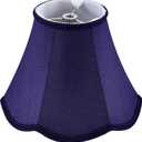 GOSO Set of 2 Small Blue Scalloped Lampshades,4"Top8" Bottom 6.4" High Spider Bell Mini Lamp Shade for Table Lamps/Wall Lamp,Barrel Natural Faux Silk Shade Repalcement,Modern