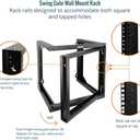 Tecmojo 9U Wall Mount Rack, Server Rack,Open Frame Server Rack,Network Rack for 19inch Computer/AV/Data/IT/Media Equipment,18inch Depth,16inch Apart Mounting Holes,Swing Gate,Square and Tapped Holes