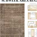 Schweek 8x10 Brown Area Rugs Washable Vintage Large Rug for Living Room