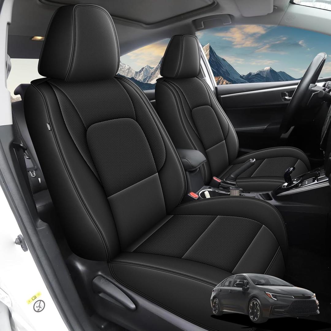 AOMSAZTO Fit for Toyota Corolla 2020-2025 Seat Covers Custom - Premium Full Set for Front & Rear Seats | Durable Automotive Seat Protector(Full Set 5 Seat Covers Black)