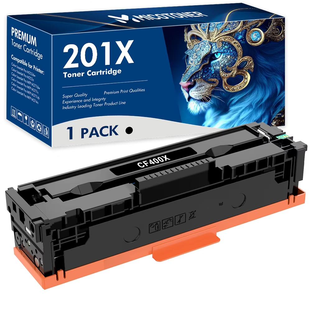 201X Toner Cartridge Replacement Pro MFP M252dw M277dw for HP 201X Toner (with Chip) CF400X CF401X CF402X CF403X Works for M277c6 M277n M277 M252n Printer (1BK)