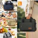 HOTOR Lunch Box for Men and Women - Leak-Proof Insulated Lunch Cooler Bag with Adjustable Strap, Multiple Pockets for Office, Picnic, Hiking, Beach, 1 Layer, 8L, Black, 9.8" x 8.7" x 5.9"